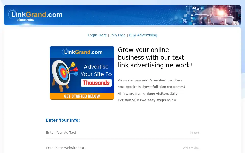 Screenshot of linkgrand.com