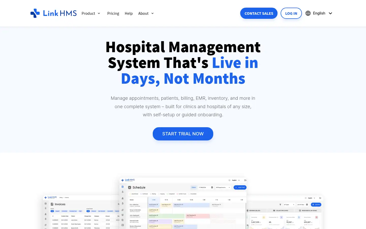 Screenshot of linkhms.com