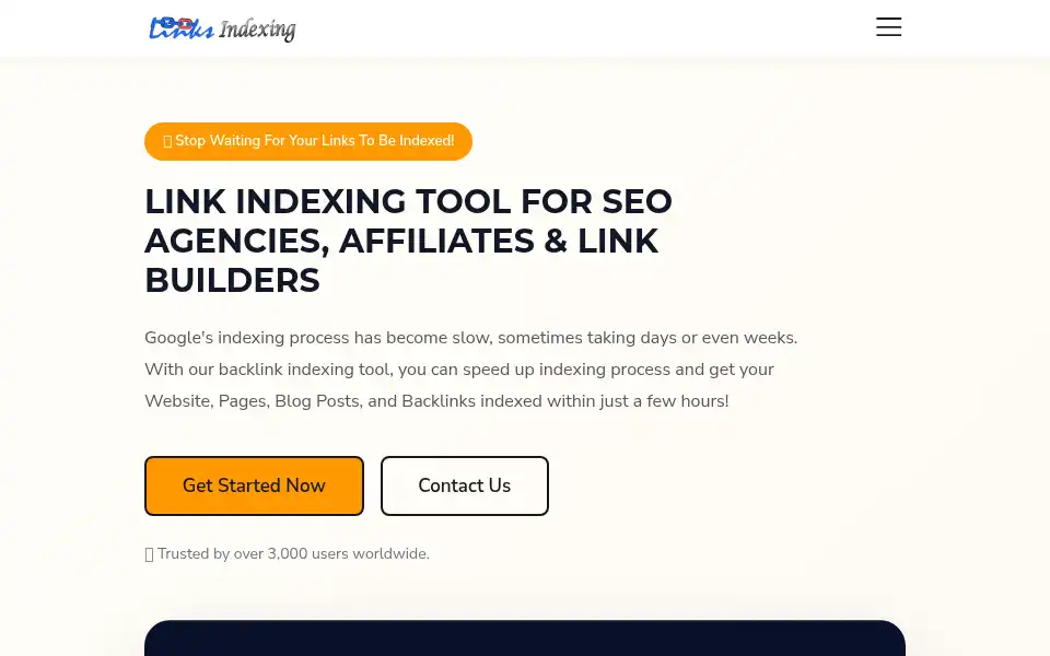 Screenshot of linksindexing.com