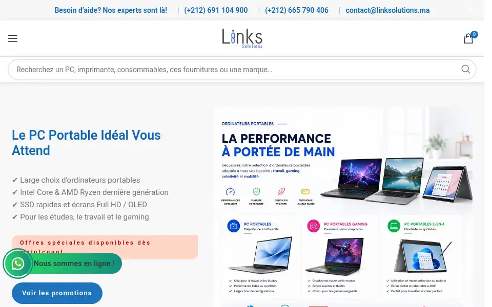 Screenshot of linksolutions.ma