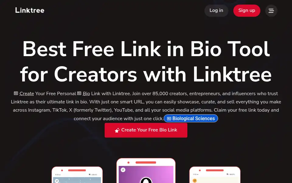 Screenshot of linktree.cx