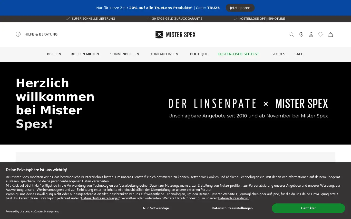 Screenshot of linsenpate.de