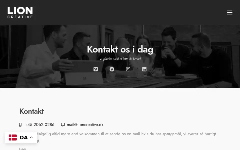 Screenshot of lioncreative.dk