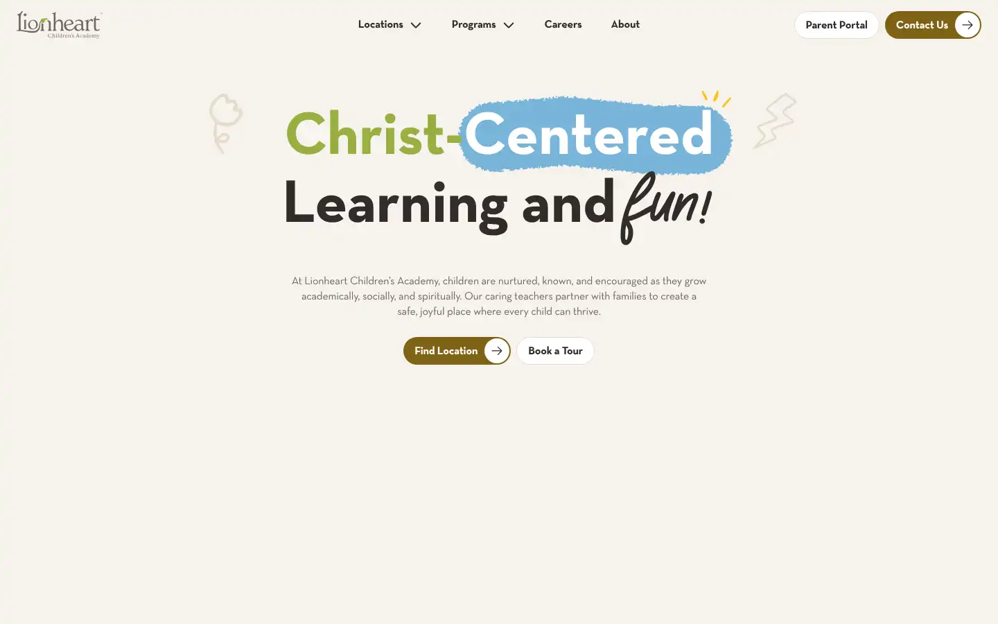 Screenshot of lionheartkid.org