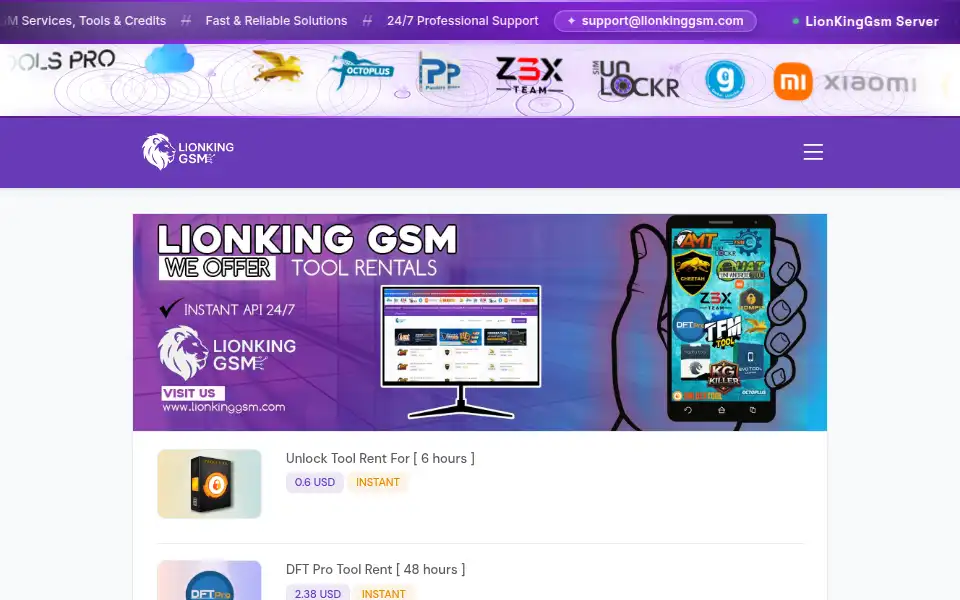 Screenshot of lionkinggsm.com