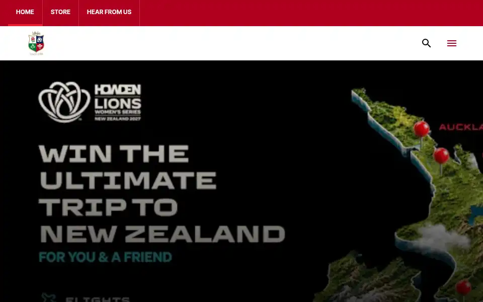 Screenshot of lionsrugby.com