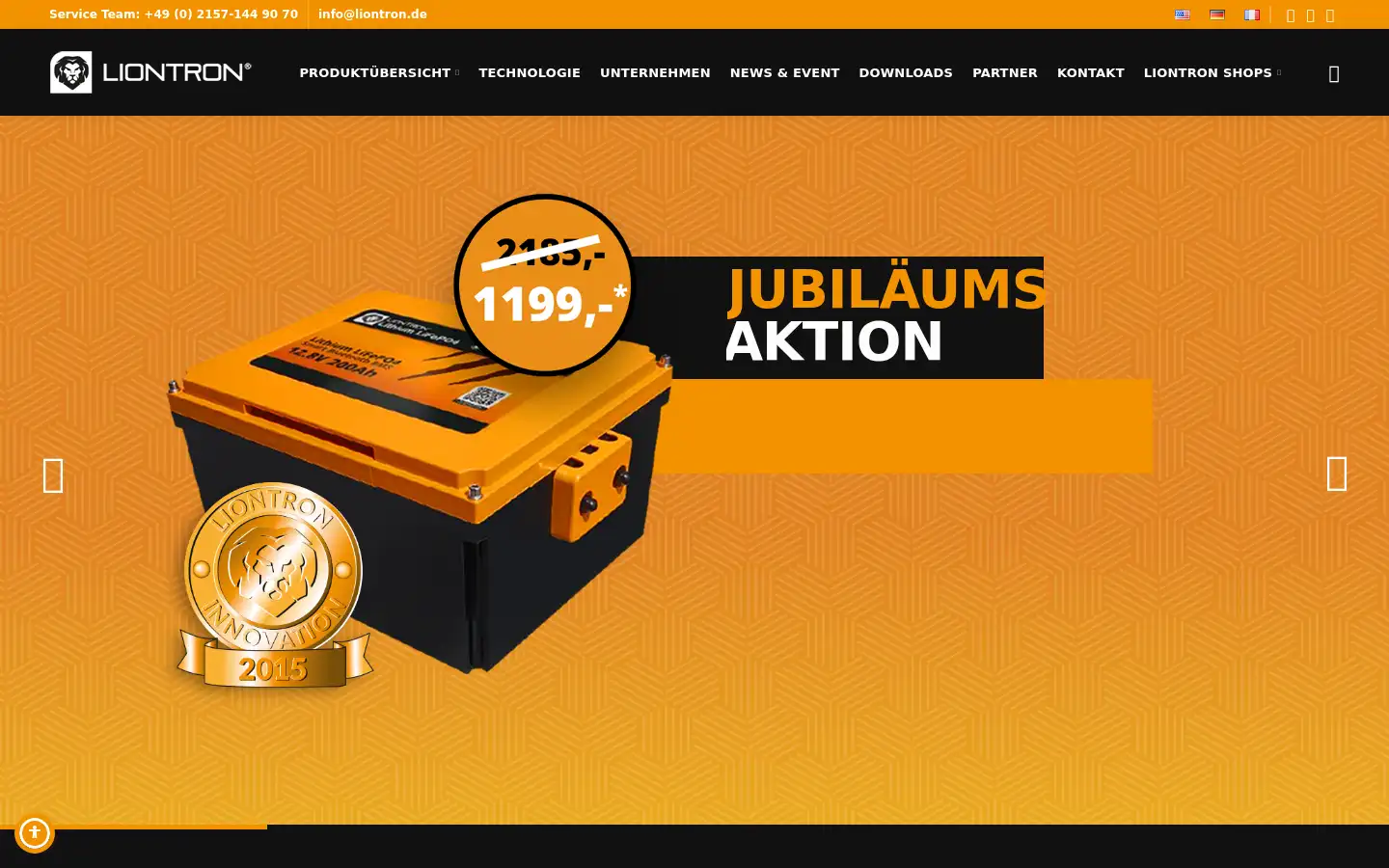 Screenshot of liontron.de