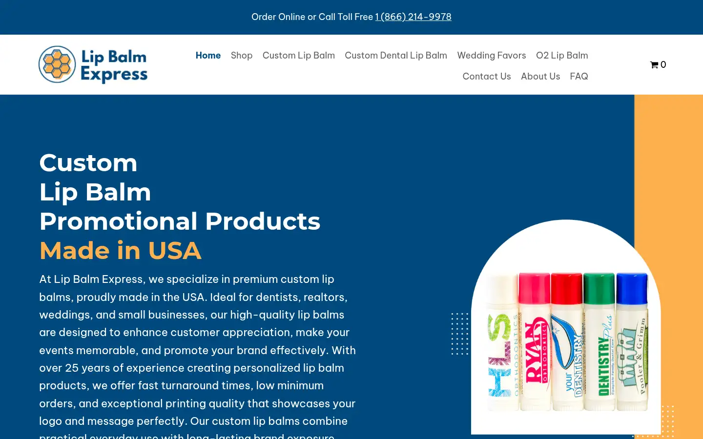 Screenshot of lipbalmexpress.com