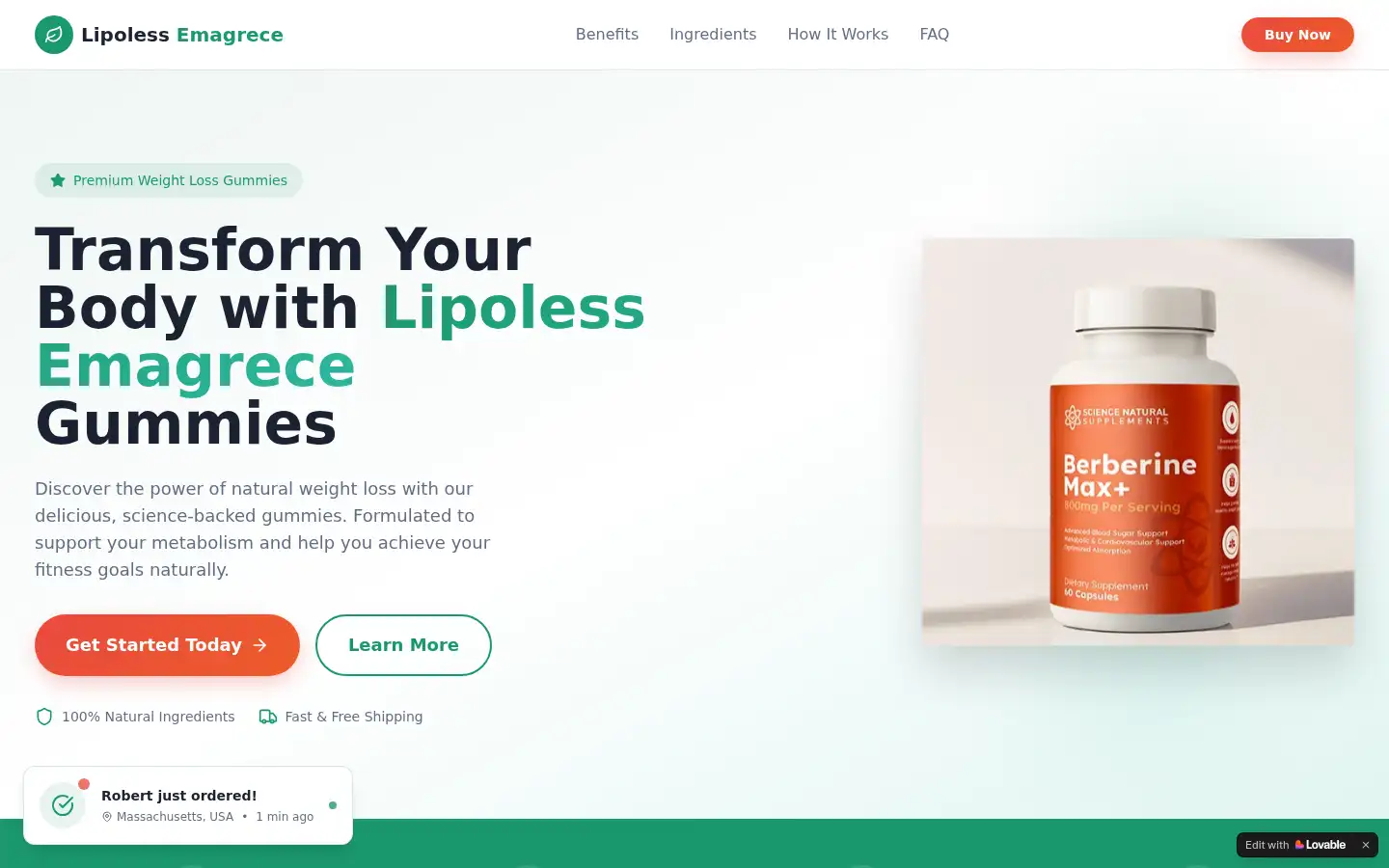 Screenshot of lipolessemagrece.lovable.app