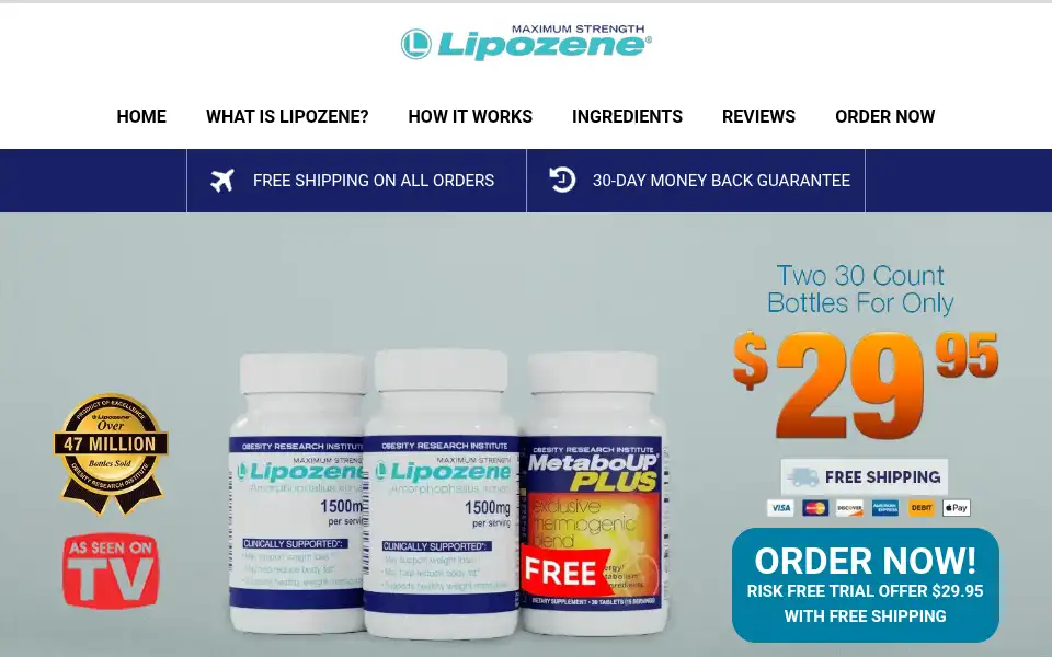 Screenshot of lipozene.com