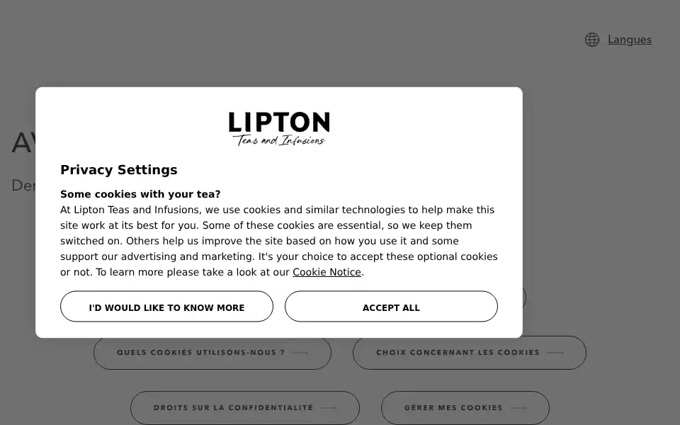 Screenshot of lipton.com