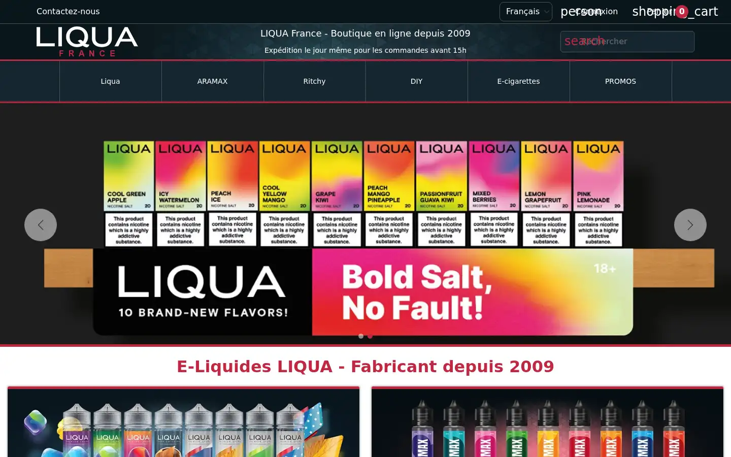 Screenshot of liqua.fr