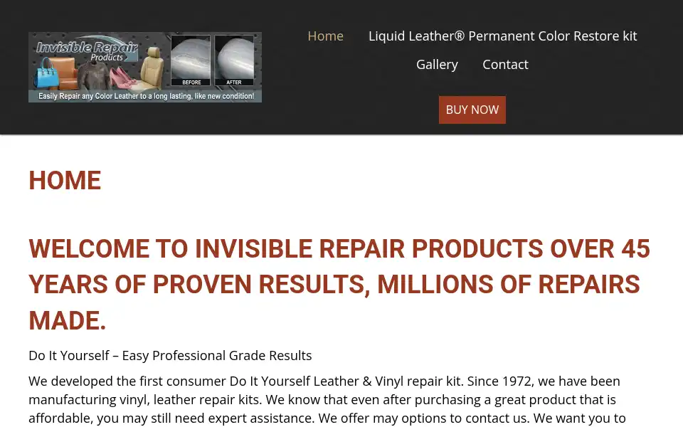 Screenshot of liquidleather.com