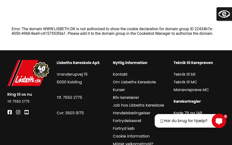 Screenshot of lisbeth.dk