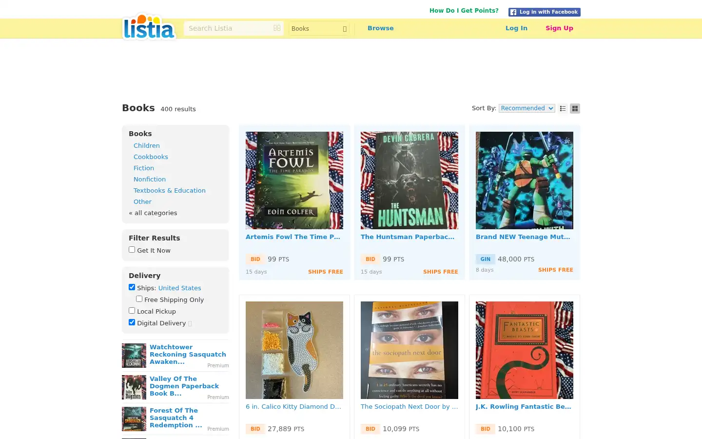 Screenshot of listia.com