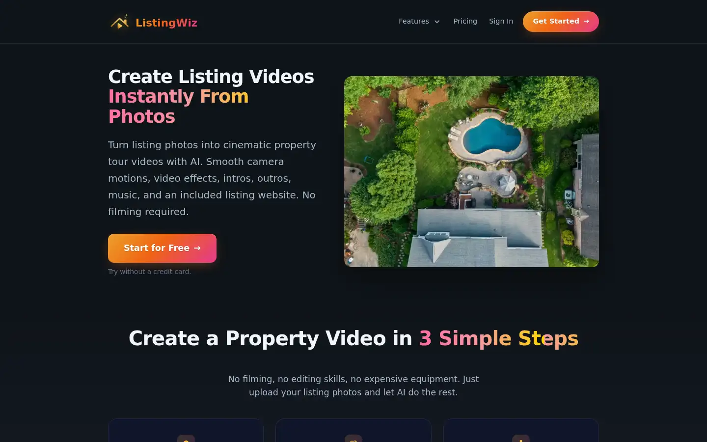 Screenshot of listingwiz.ai