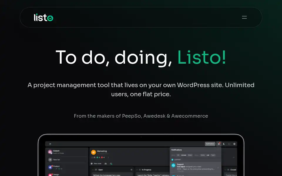Screenshot of listowp.com