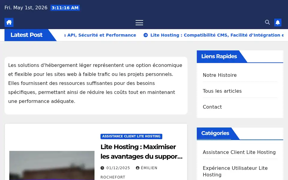 Screenshot of lite-heberg.fr