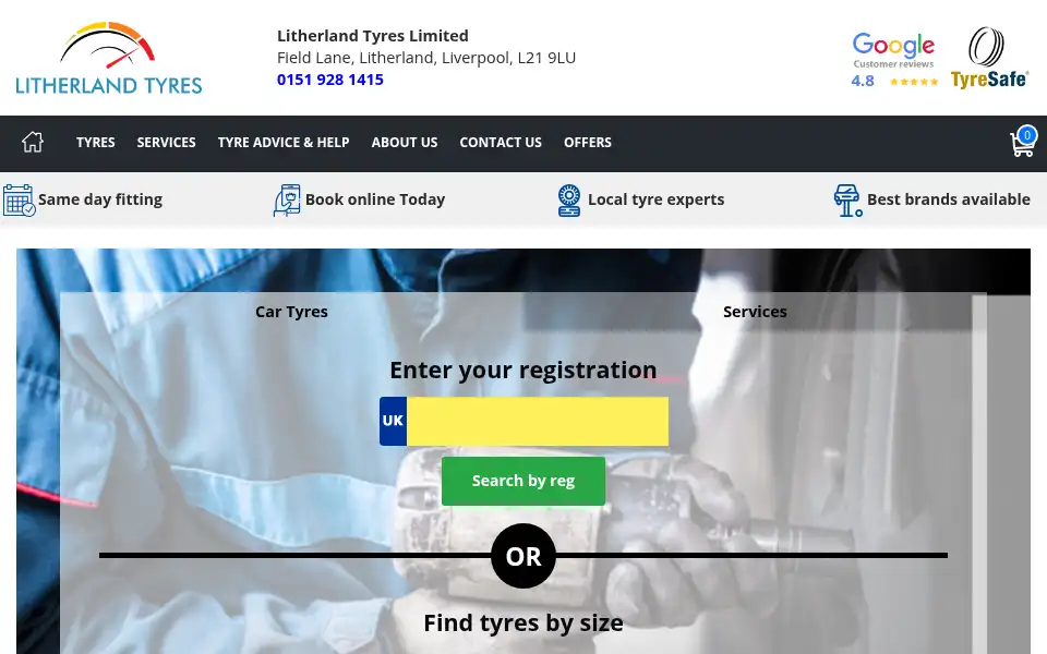 Screenshot of litherland-tyres.co.uk