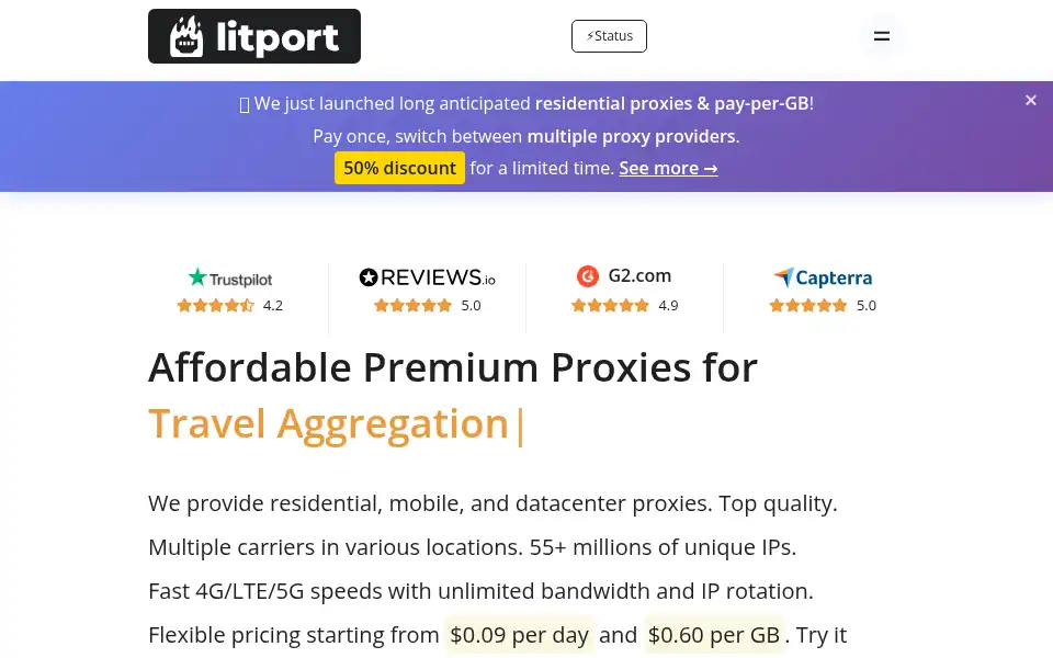 Screenshot of litport.net