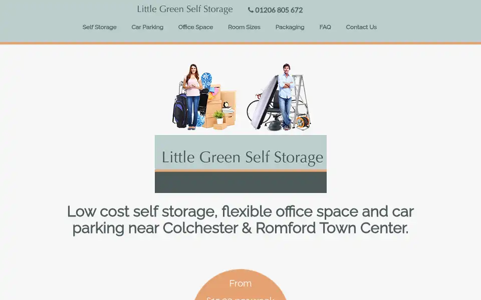 Screenshot of littlegreenselfstorage.com