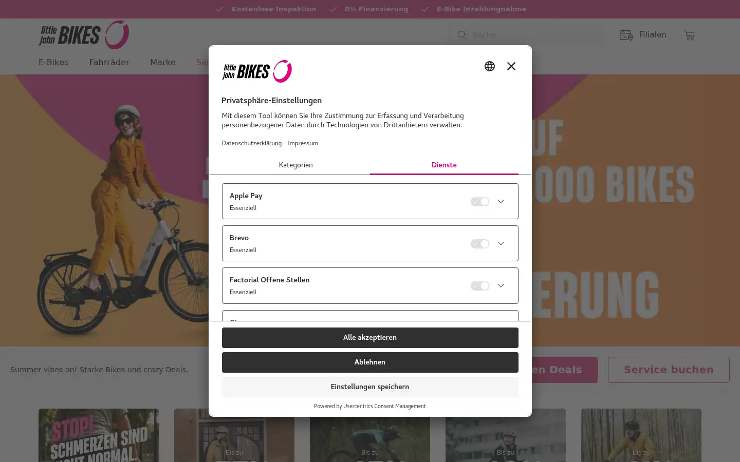 Screenshot of littlejohnbikes.de