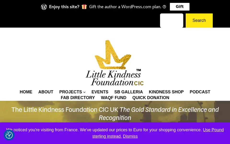 Screenshot of littlekindnessfoundation.com