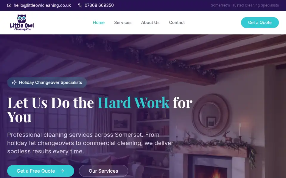 Screenshot of littleowlcleaning.co.uk