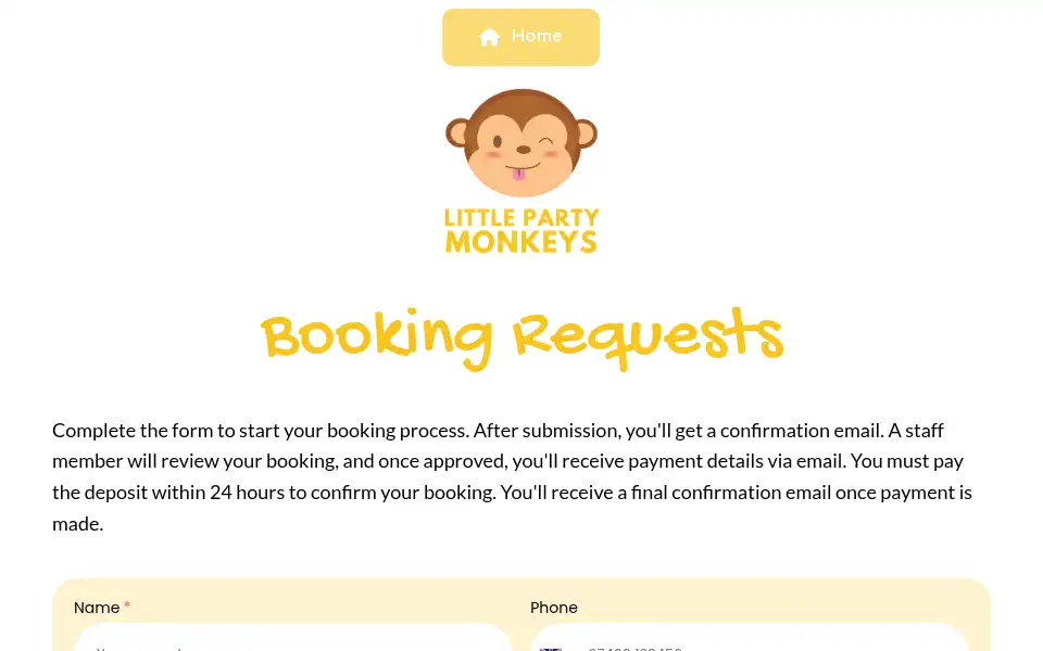 Screenshot of littlepartymonkeys.com