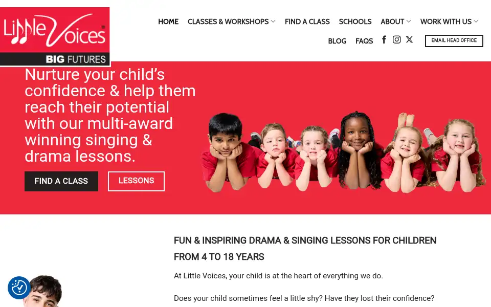 Screenshot of littlevoices.org.uk