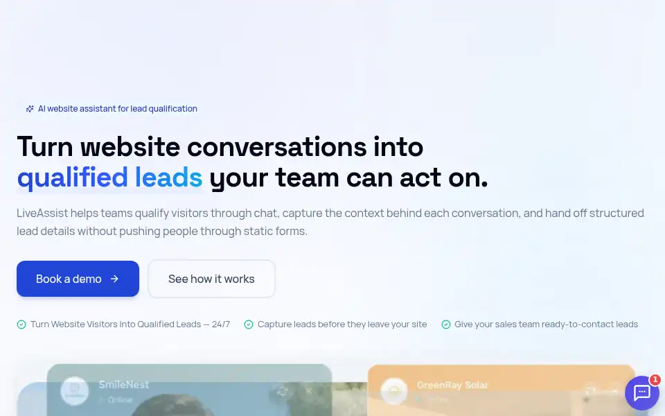 Screenshot of liveassist.io
