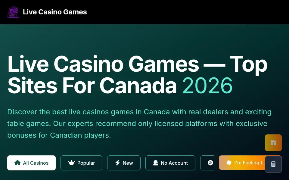 Screenshot of livecasinogames.site