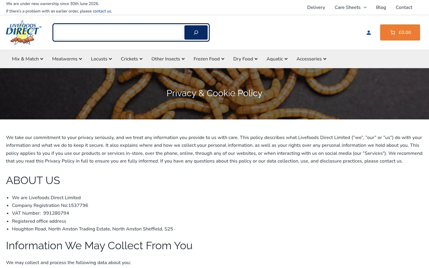 Screenshot of livefoodsdirect.co.uk