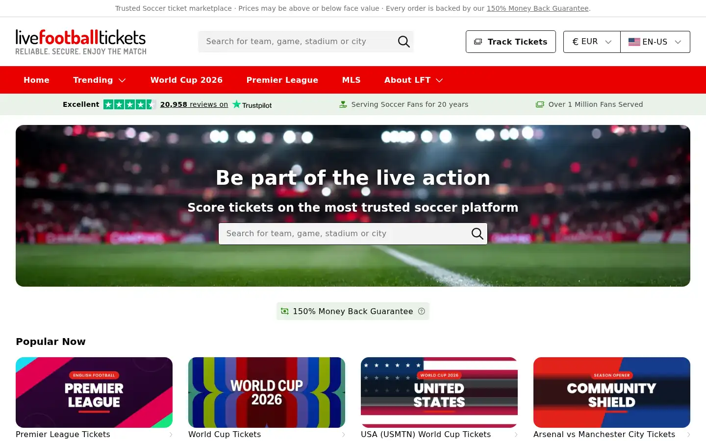 Screenshot of livefootballtickets.com
