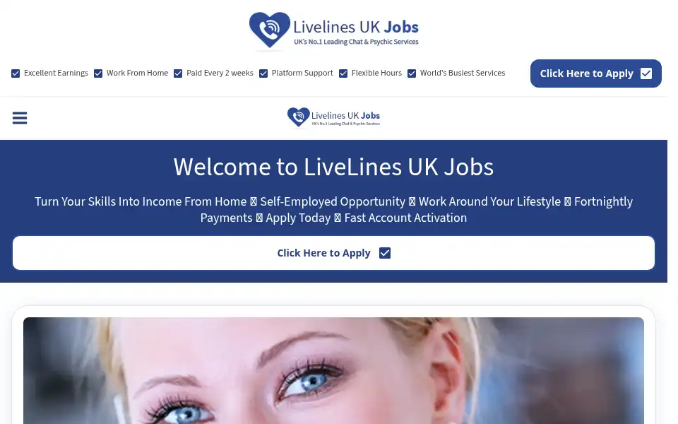Screenshot of livelinesukjobs.co.uk