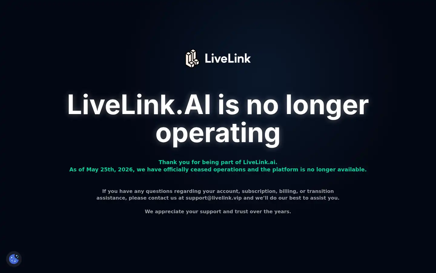Screenshot of livelink.ai