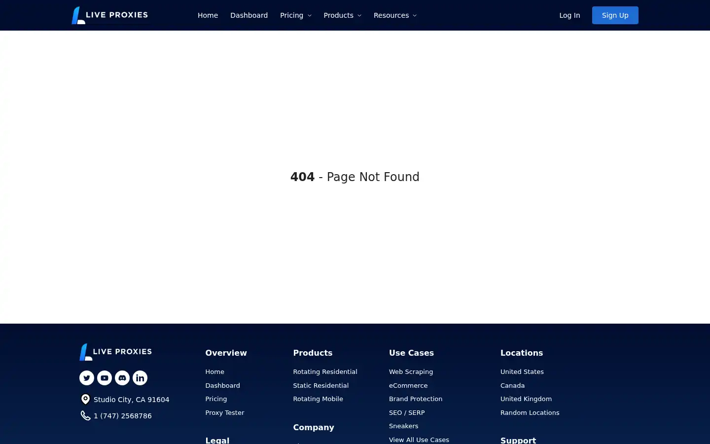 Screenshot of liveproxies.io