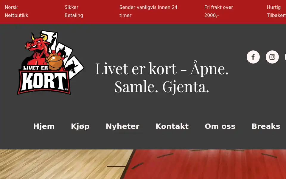 Screenshot of liveterkort.no