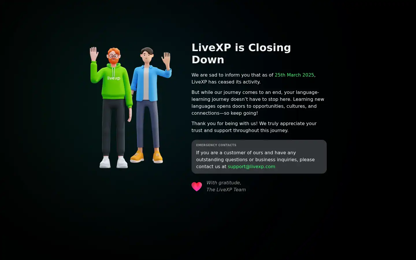 Screenshot of livexp.com