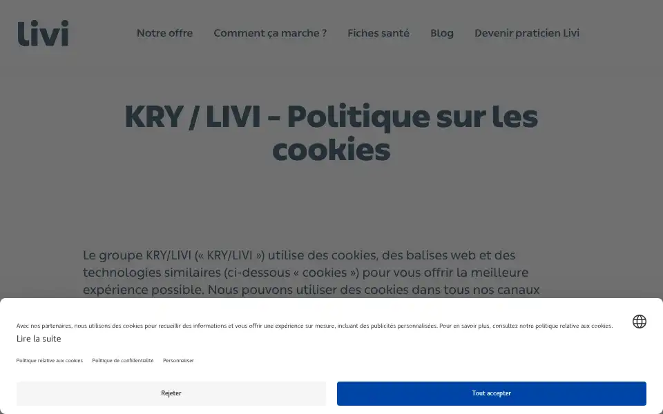Screenshot of livi.fr