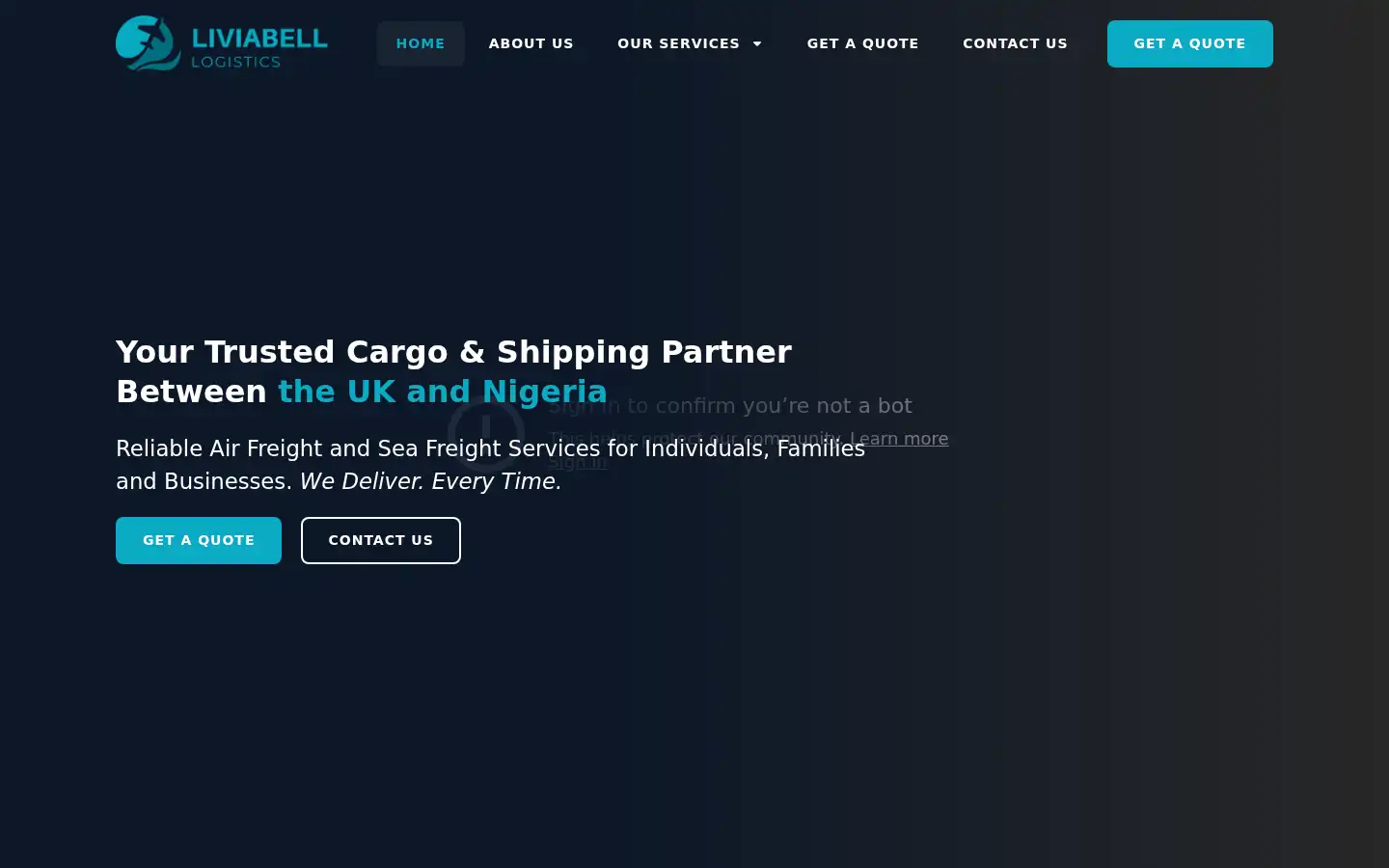 Screenshot of liviabelllogistics.co.uk