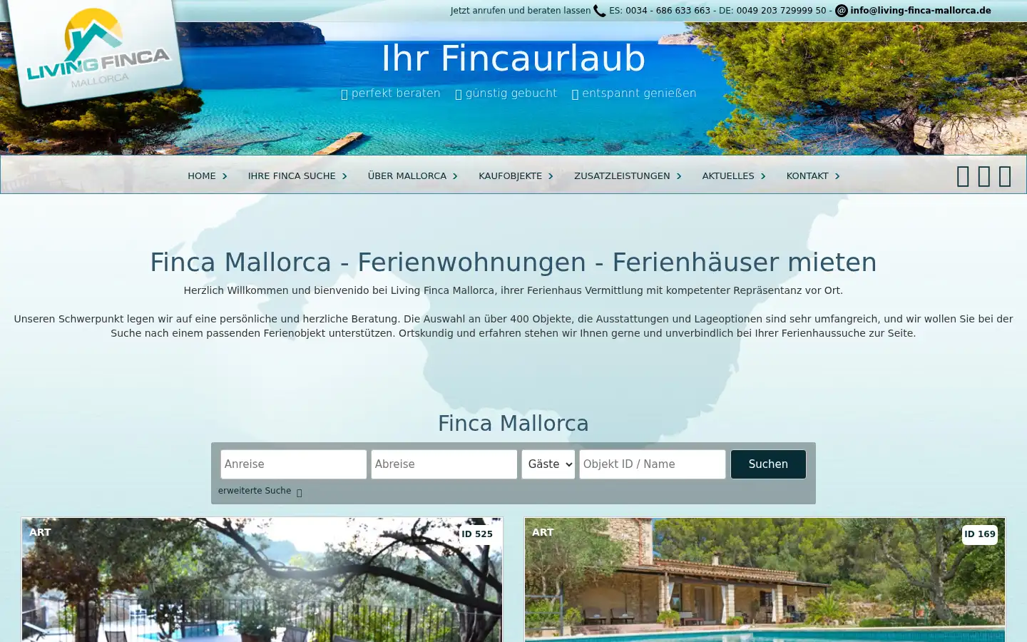 Screenshot of living-finca-mallorca.de
