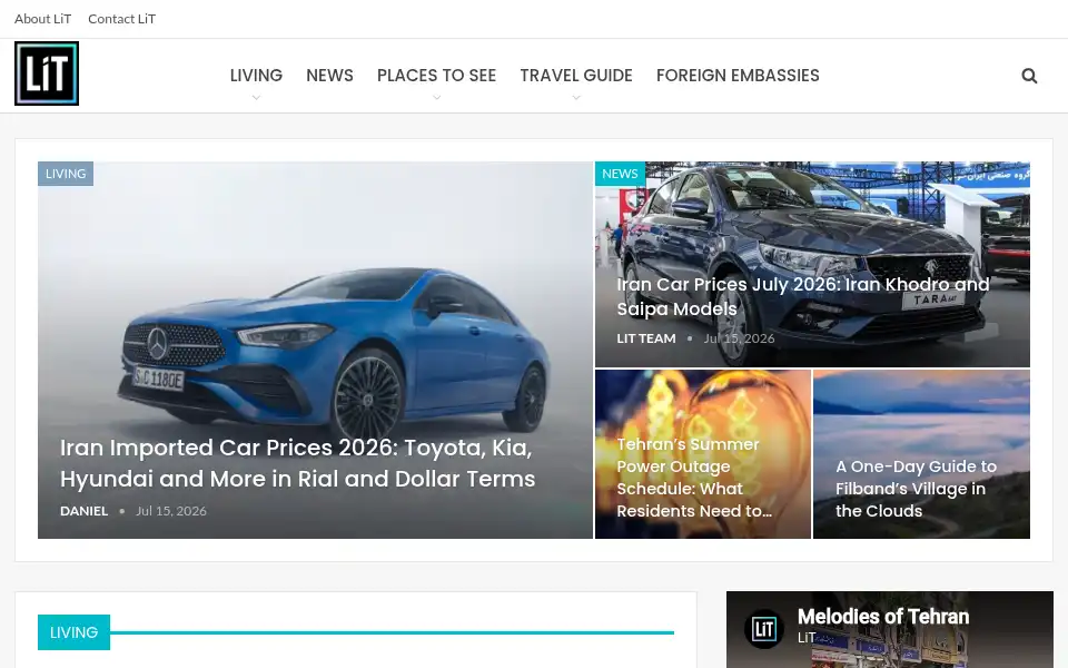 Screenshot of livingintehran.com
