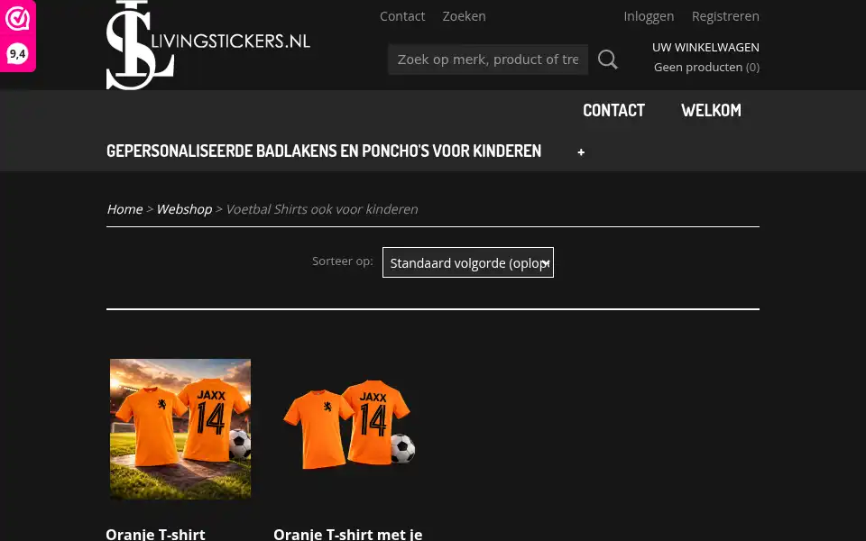 Screenshot of livingstickers.nl