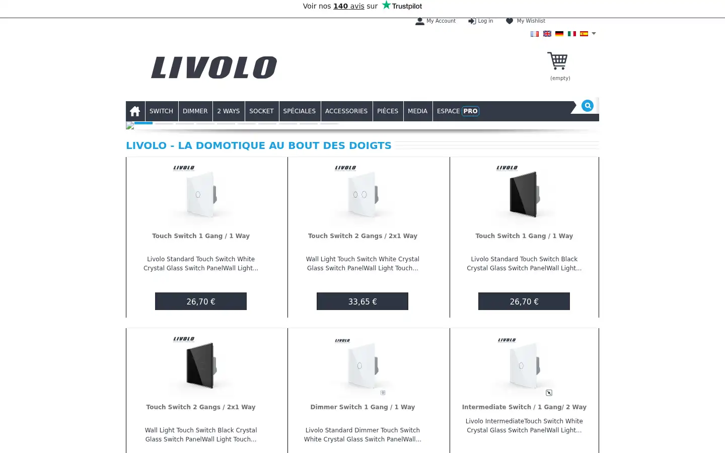 Screenshot of livolo-france.com