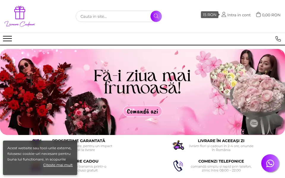 Screenshot of livrarecadouri.ro