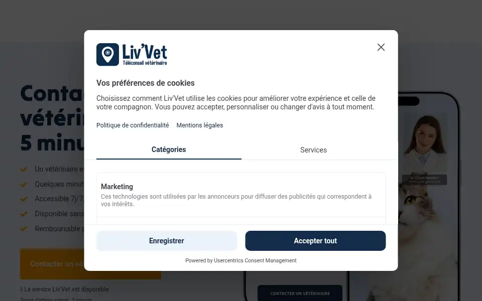 Screenshot of livvet.vet