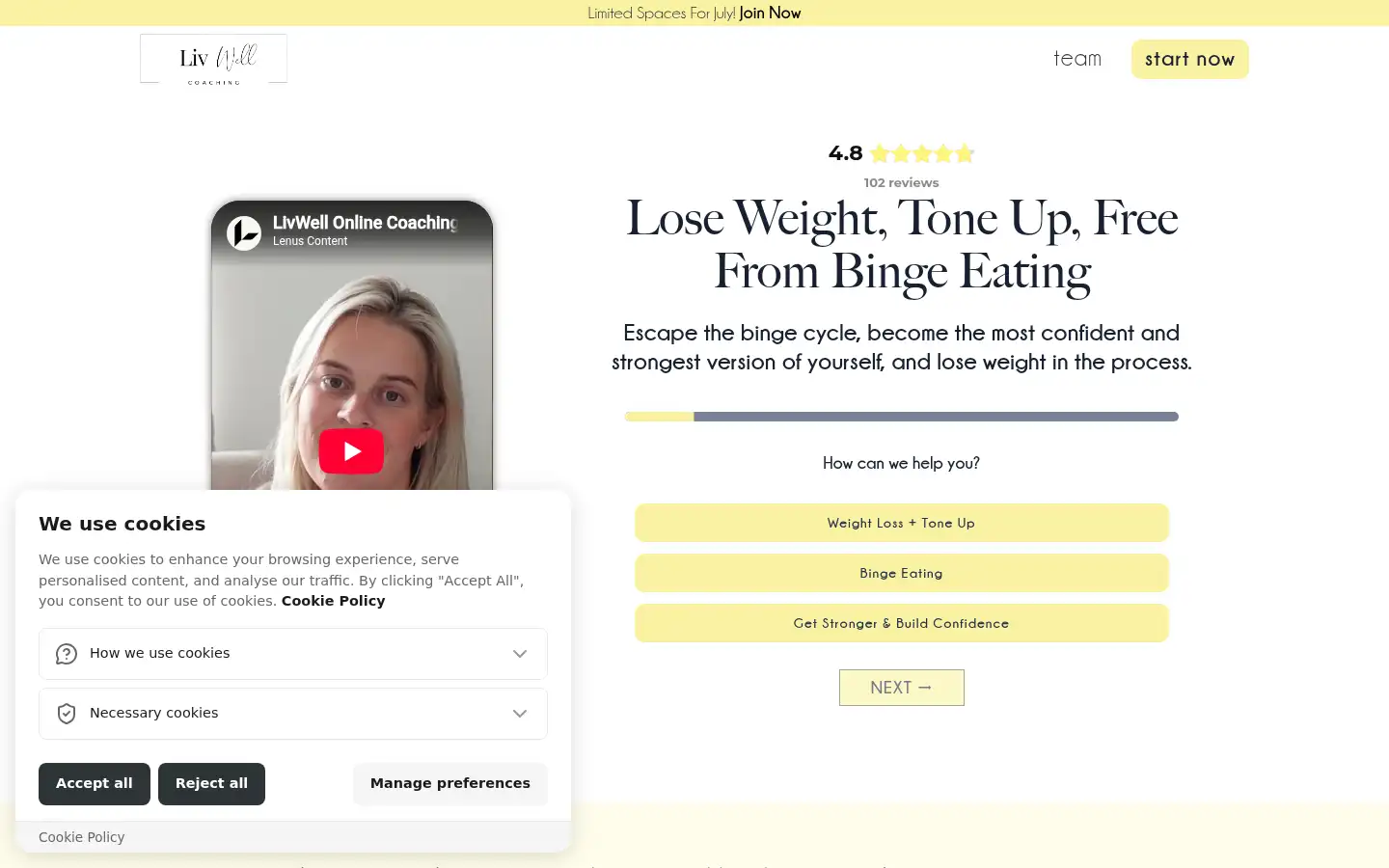 Screenshot of livwellcoaching.co.uk