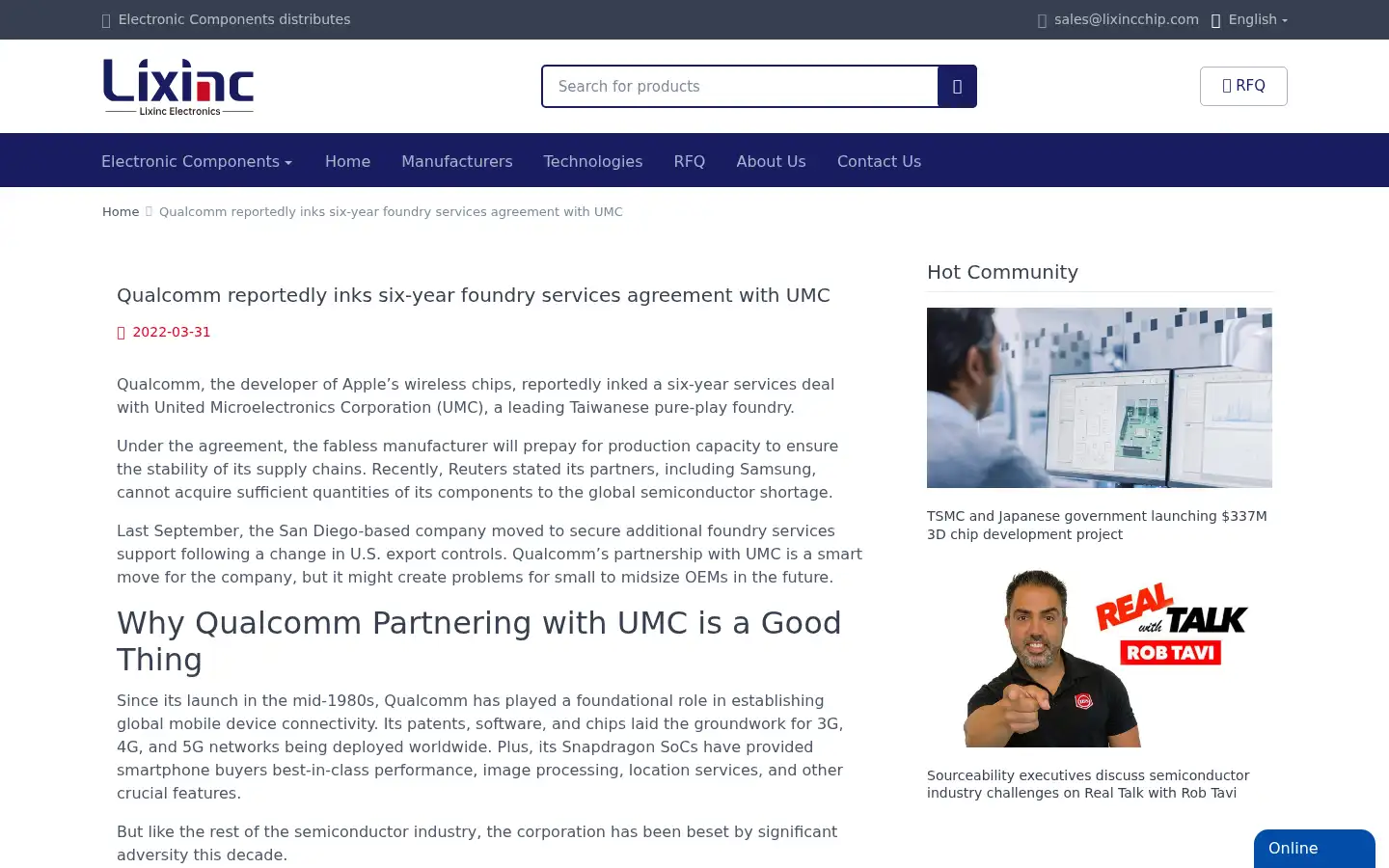 Screenshot of lixincchip.com