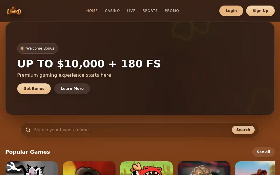 Screenshot of lizaro.store